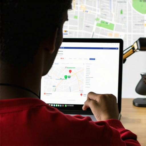 Advanced Jacksonville Local SEO Strategies in Action Person reviewing local SEO analytics with Jacksonville city map