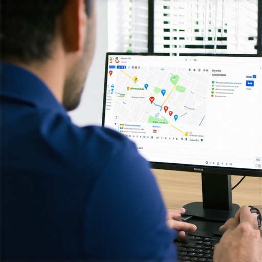 Jacksonville business owner reviewing Google Maps analytics on a laptop