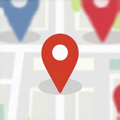 Illustration of a Google Map with highlighted business locations and optimization markers.