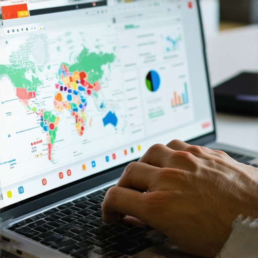 Business owner analyzing local SEO metrics on laptop for Jacksonville maps optimization.