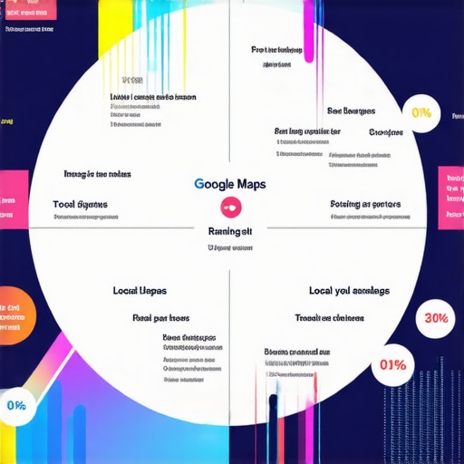 Infographic illustrating complex local SEO signals affecting Google Maps rankings.