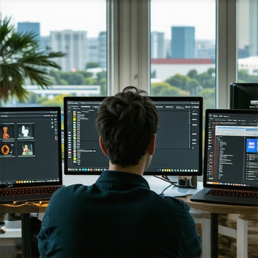 Person working with SEO tools in Jacksonville office