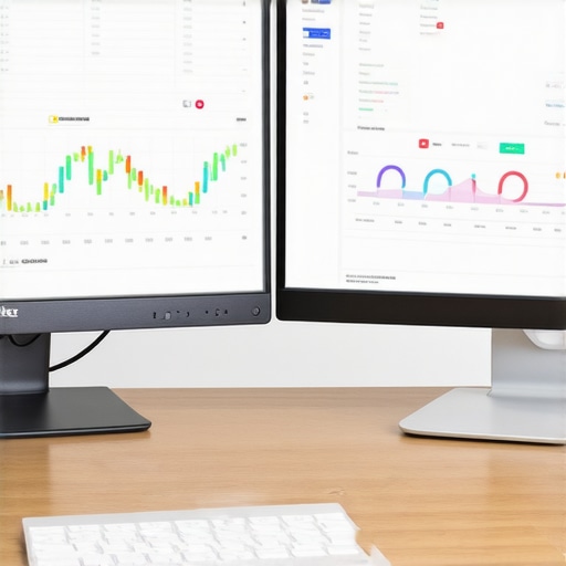 Desk with SEO analytics dashboards and management tools for local business visibility