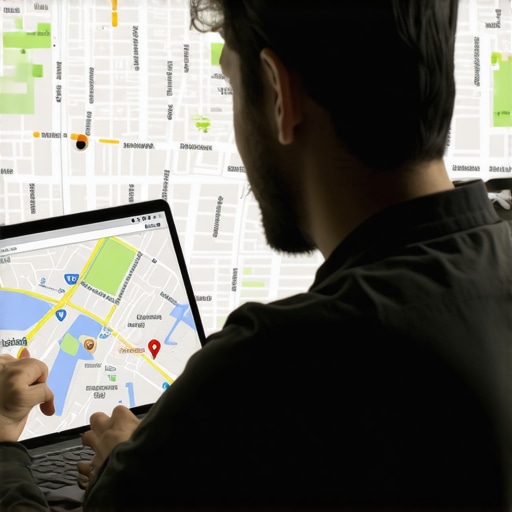 Analyzing Jacksonville Google Maps Data A person working on digital map analysis for Jacksonville business rankings.