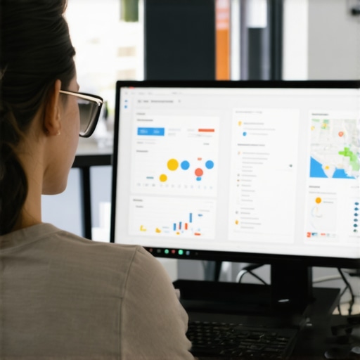 A professional analyzing local SEO and maps data on a computer for Jacksonville business optimization.