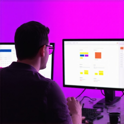 Person analyzing SEO metrics and rank tracking tools on computer screens