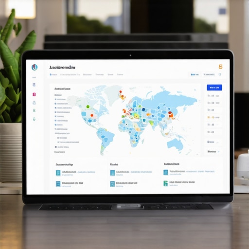 Digital Tools for Map Ranking Maintenance Laptop displaying local SEO analytics dashboard for Jacksonville maps