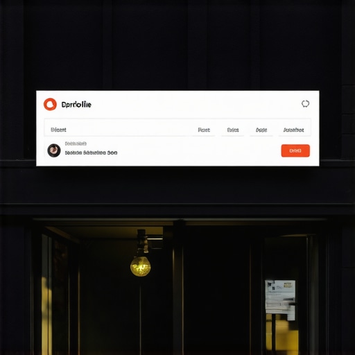 A vibrant storefront with digital map overlay indicating high local search ranking.