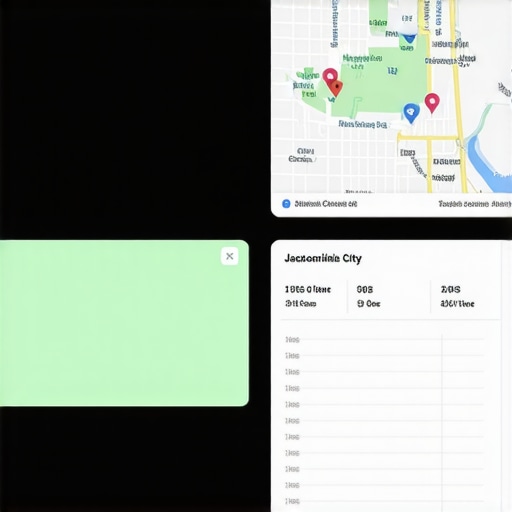 Screenshot of local SEO ranking tracking dashboard showing Jacksonville neighborhoods