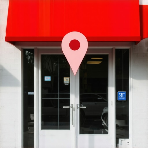 Jacksonville storefront with Google Map pin indicating optimized listing
