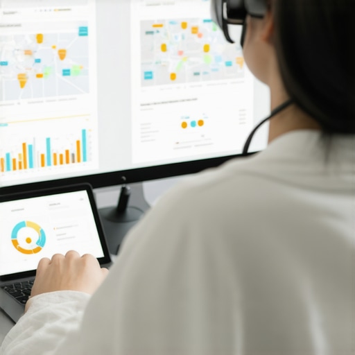 Person analyzing maps and analytics on computer screen for local SEO