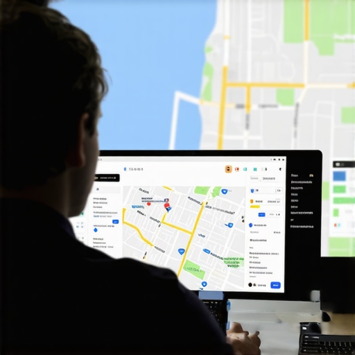 Person analyzing local SEO map data for Jacksonville on a computer screen.