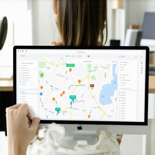 A professional analyzing local SEO metrics on a computer screen representing Jacksonville's Google Maps rankings.