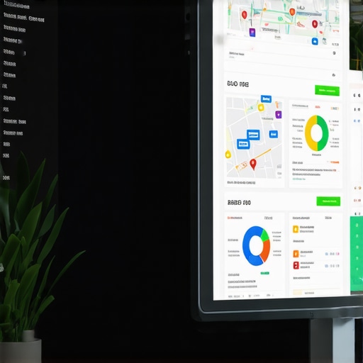Workspace with SEO software and analytics charts for Jacksonville local SEO